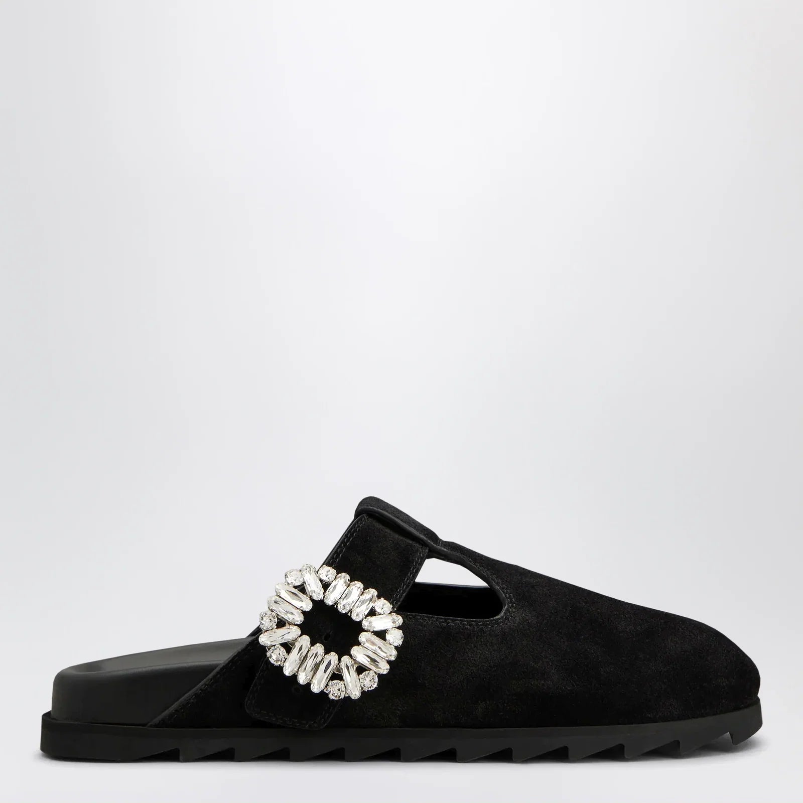 ROGER VIVIER Black suede Mule Slidy Viv