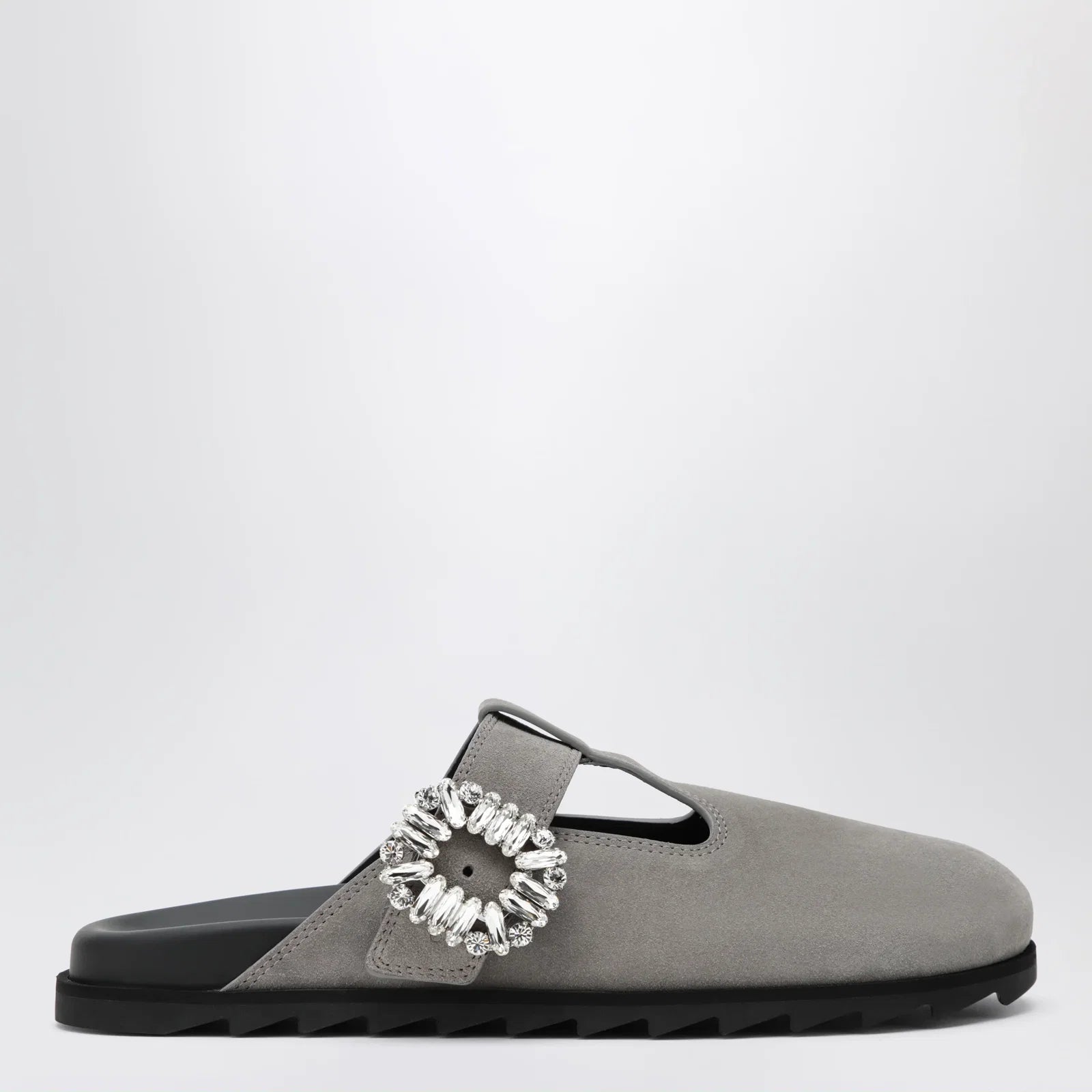 ROGER VIVIER Slidy Viv Mules in suede clay-coloured