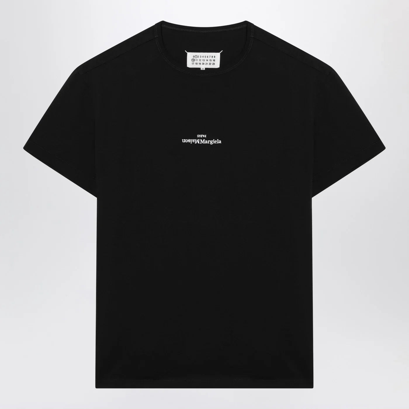 Maison Margiela Black T-shirt with distorted logo