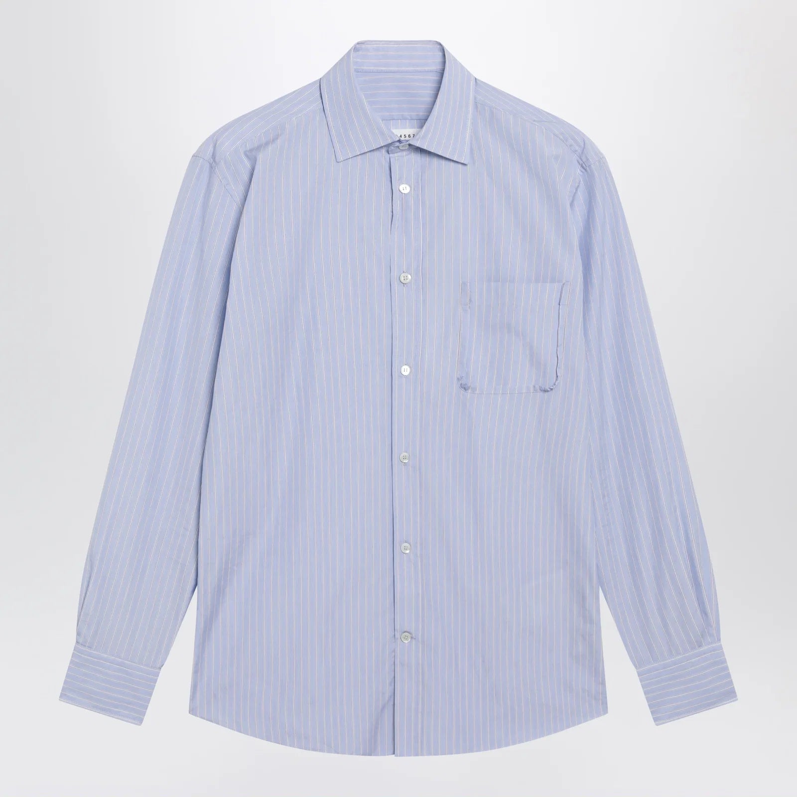 Maison Margiela Striped shirt in light blue cotton
