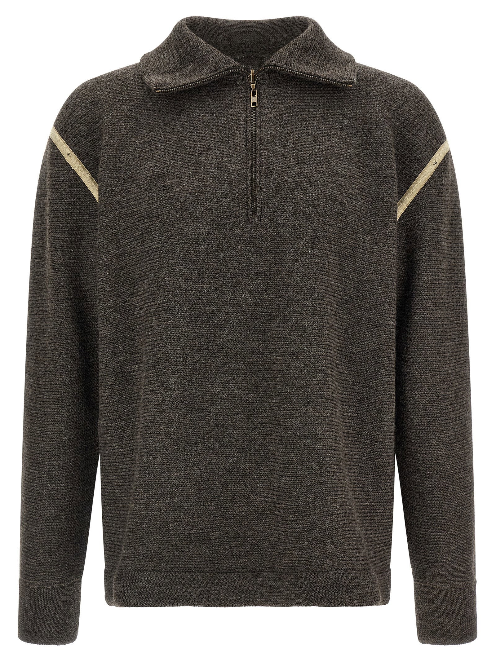 Maison Margiela Elbow Patch Quarter-zip Reversible Sweater
