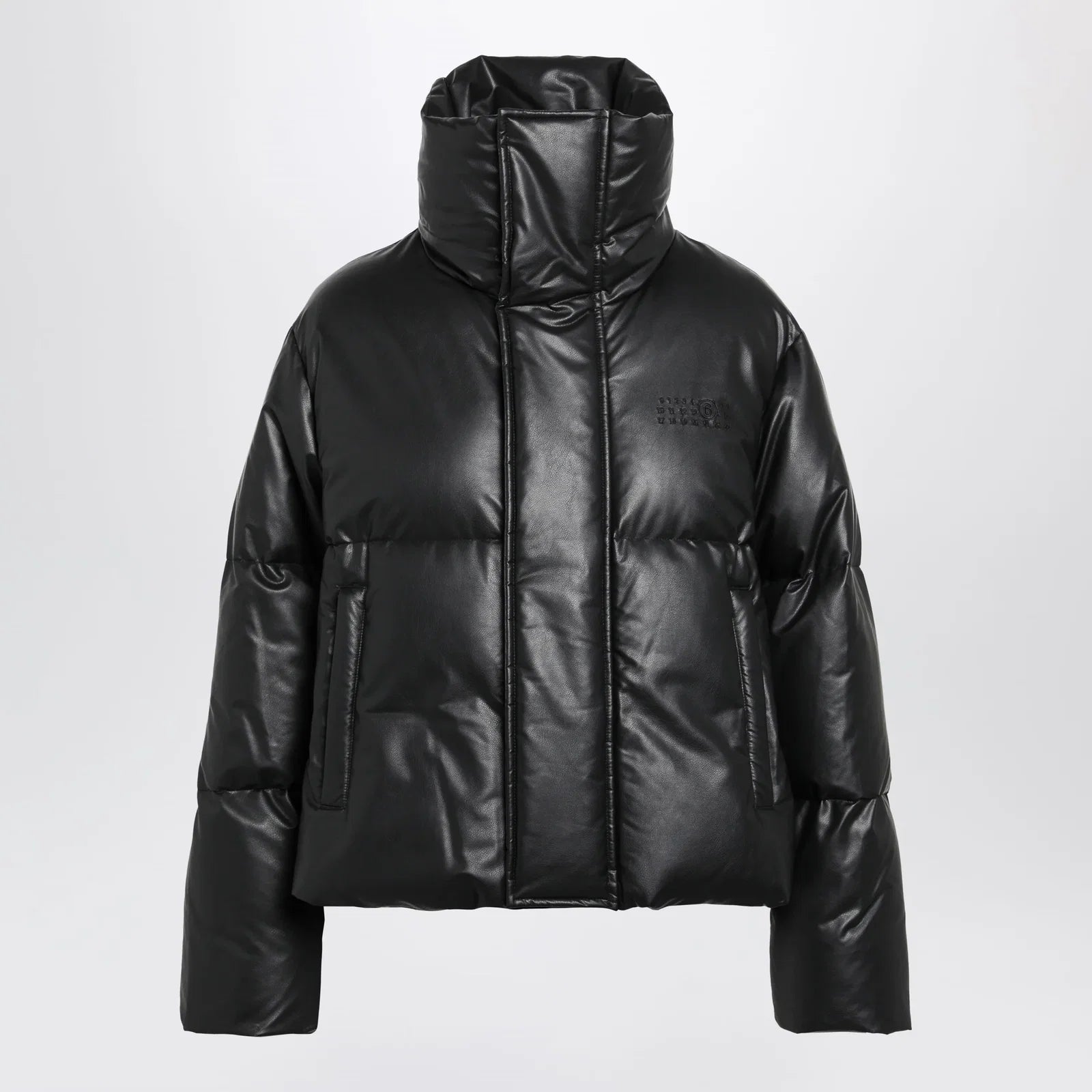 MM6 Maison Margiela Short padded faux leather jacket in black