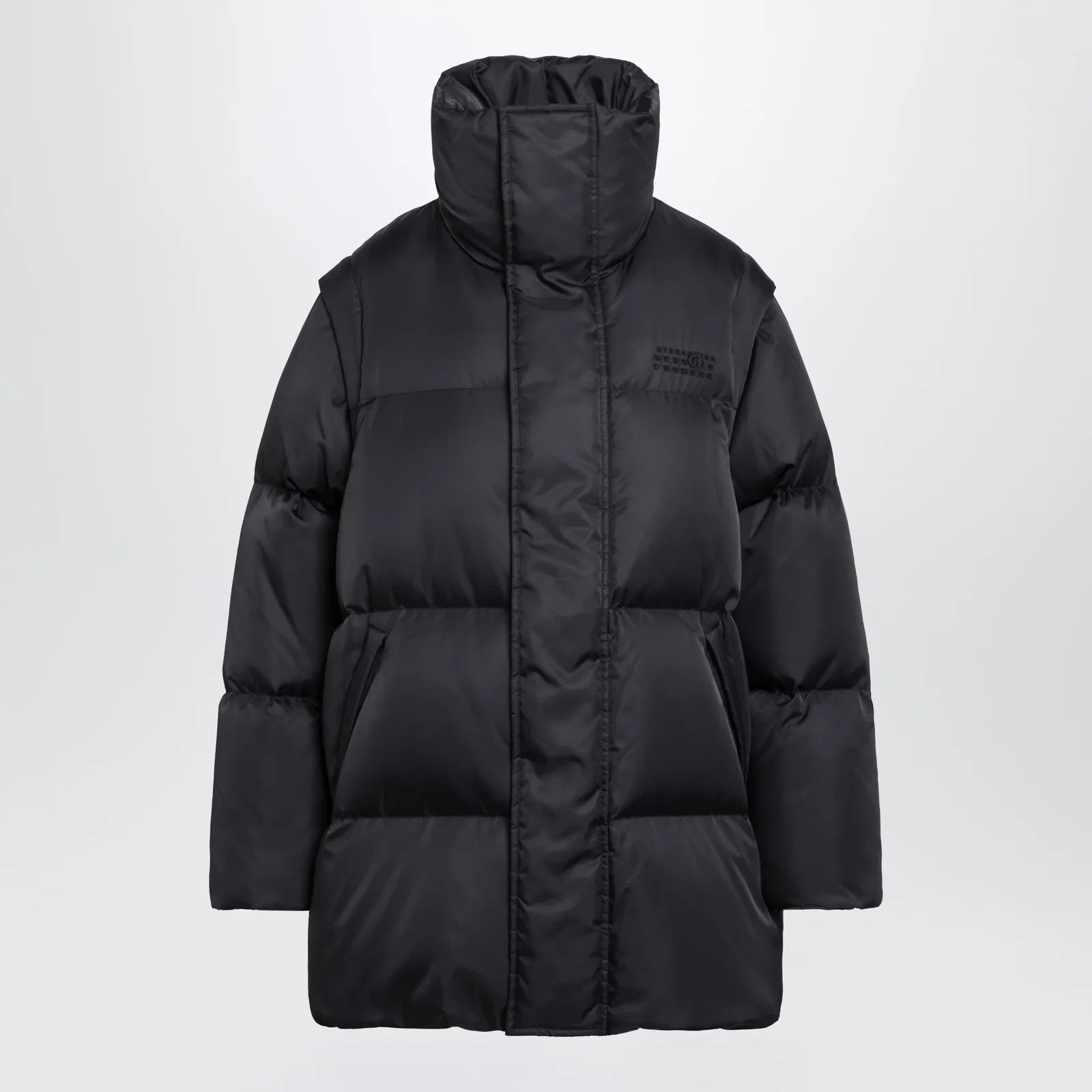 MM6 Maison Margiela Nylon puffer jacket with detachable sleeves in black