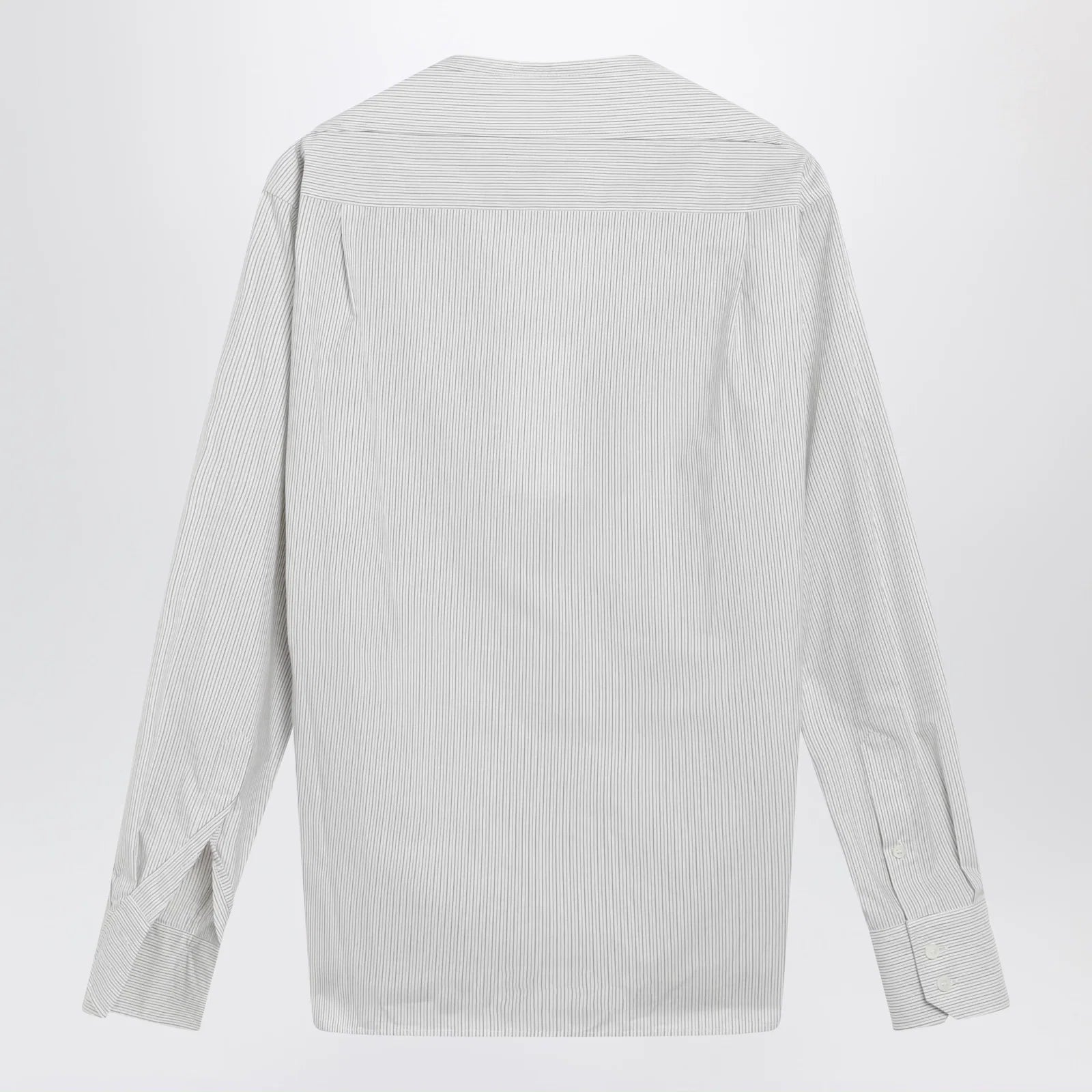 MM6 Maison Margiela Pinstriped cotton shirt with V-neck