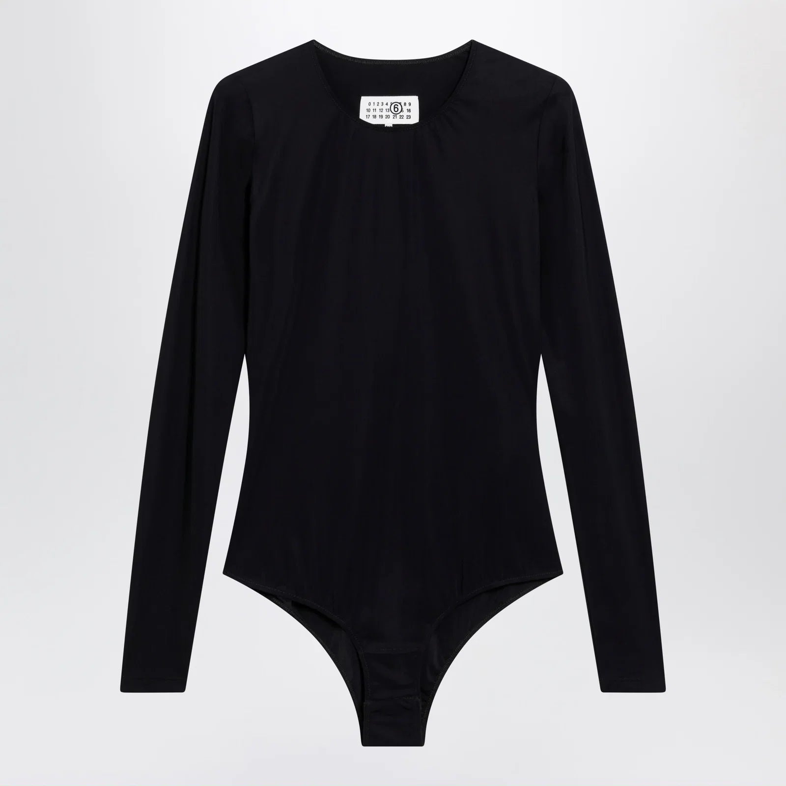 MM6 Maison Margiela Black lycra jersey bodysuit