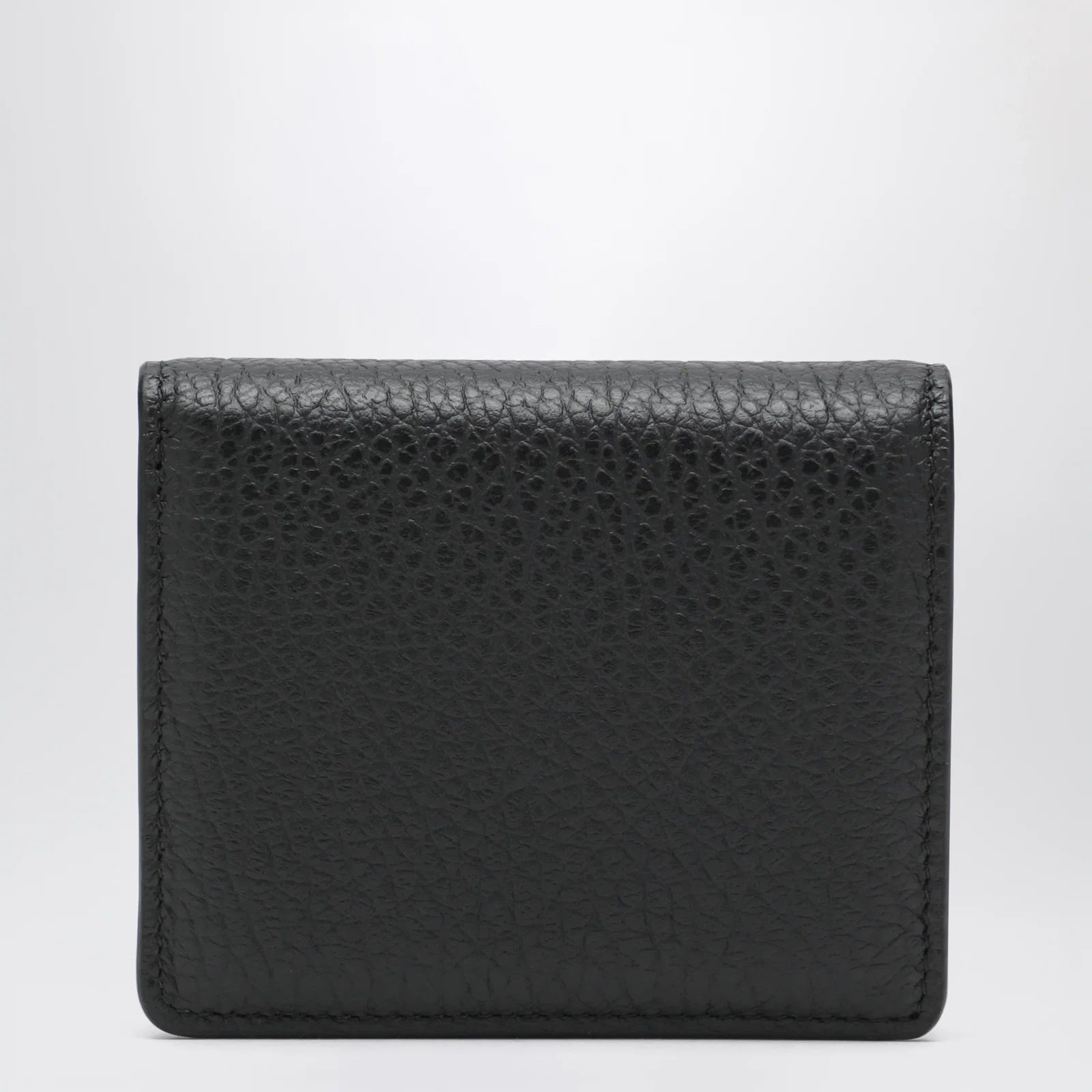 Maison Margiela Four Stitches compact grained leather card holder in black