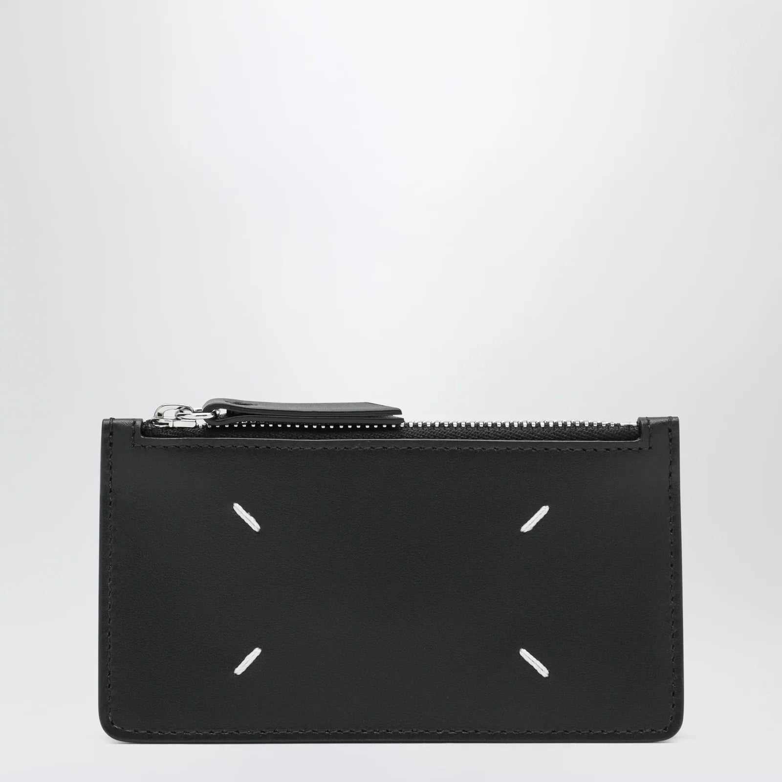 Maison Margiela Black Four Stitches Zip Card Holder