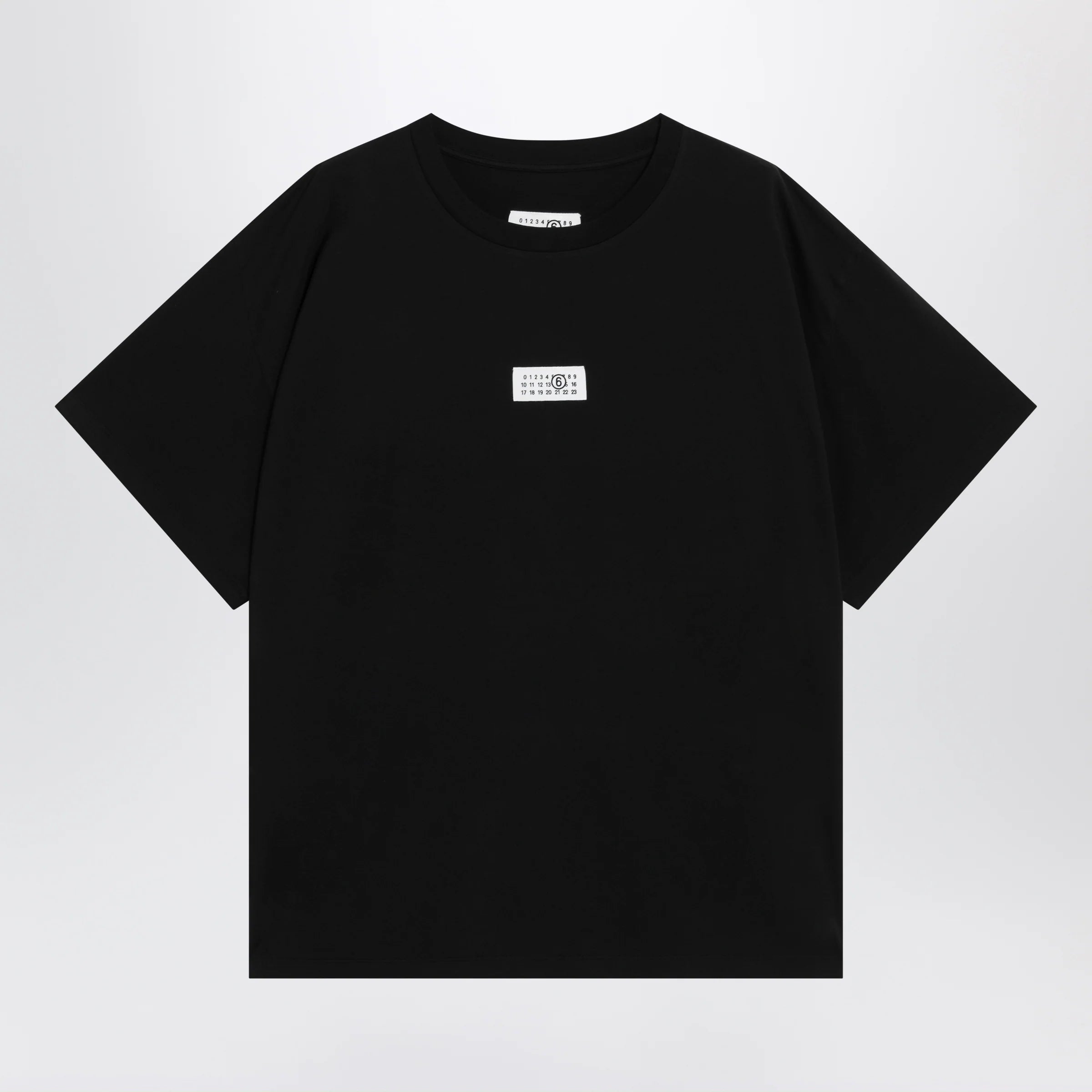 MM6 Maison Margiela Black cotton T-shirt with Numeric logo