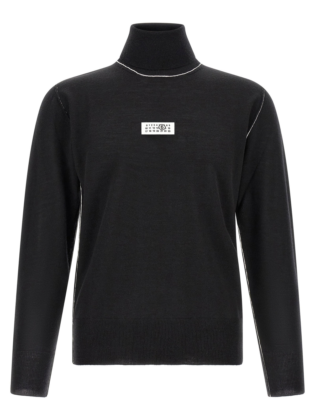 Mm6 Maison Margiela Turtleneck Sweater With Contrast Stitching