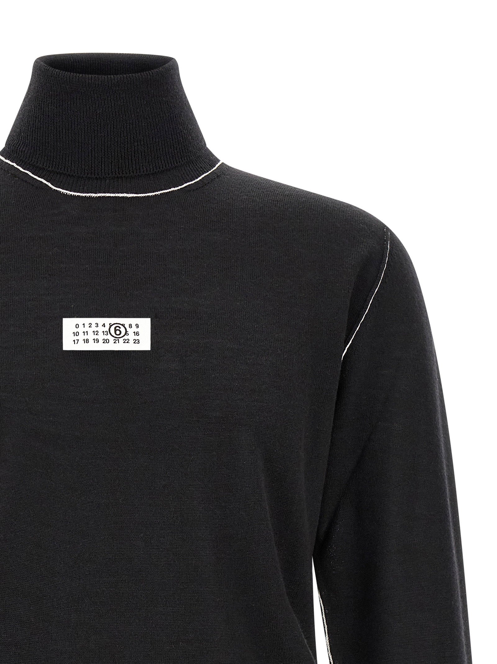 Mm6 Maison Margiela Turtleneck Sweater With Contrast Stitching