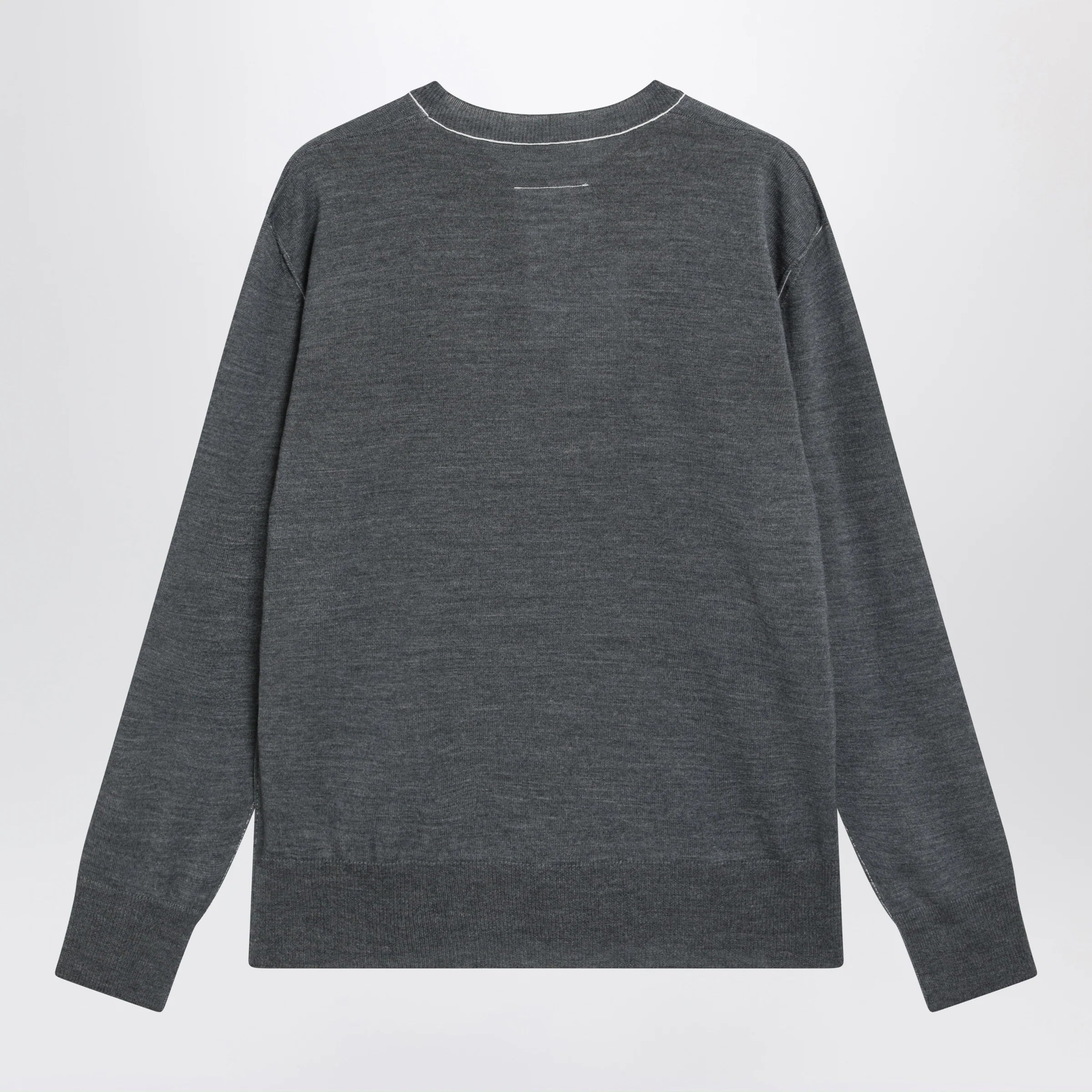MM6 Maison Margiela Grey wool sweater with Numeric logo