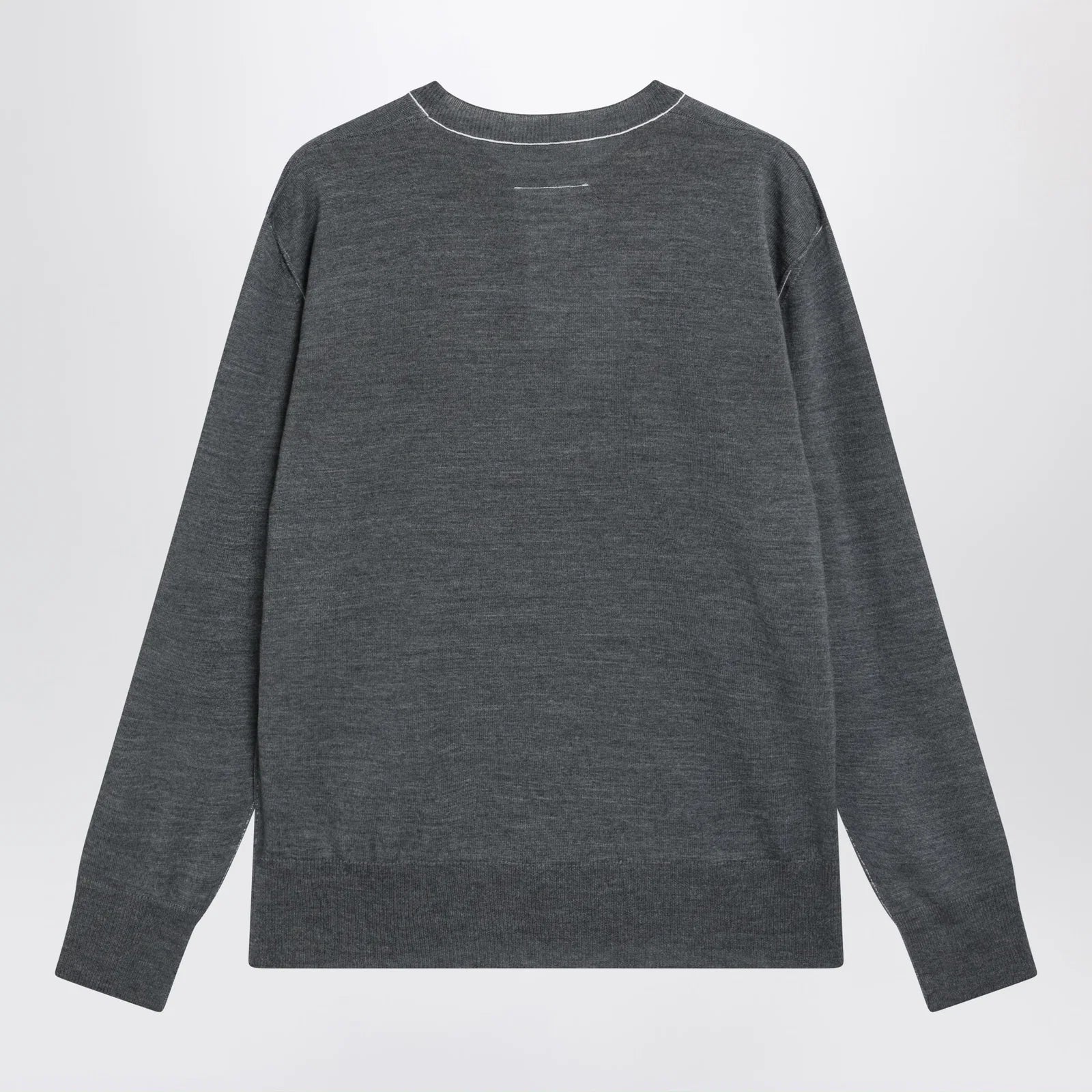 MM6 Maison Margiela Grey wool sweater with Numeric logo