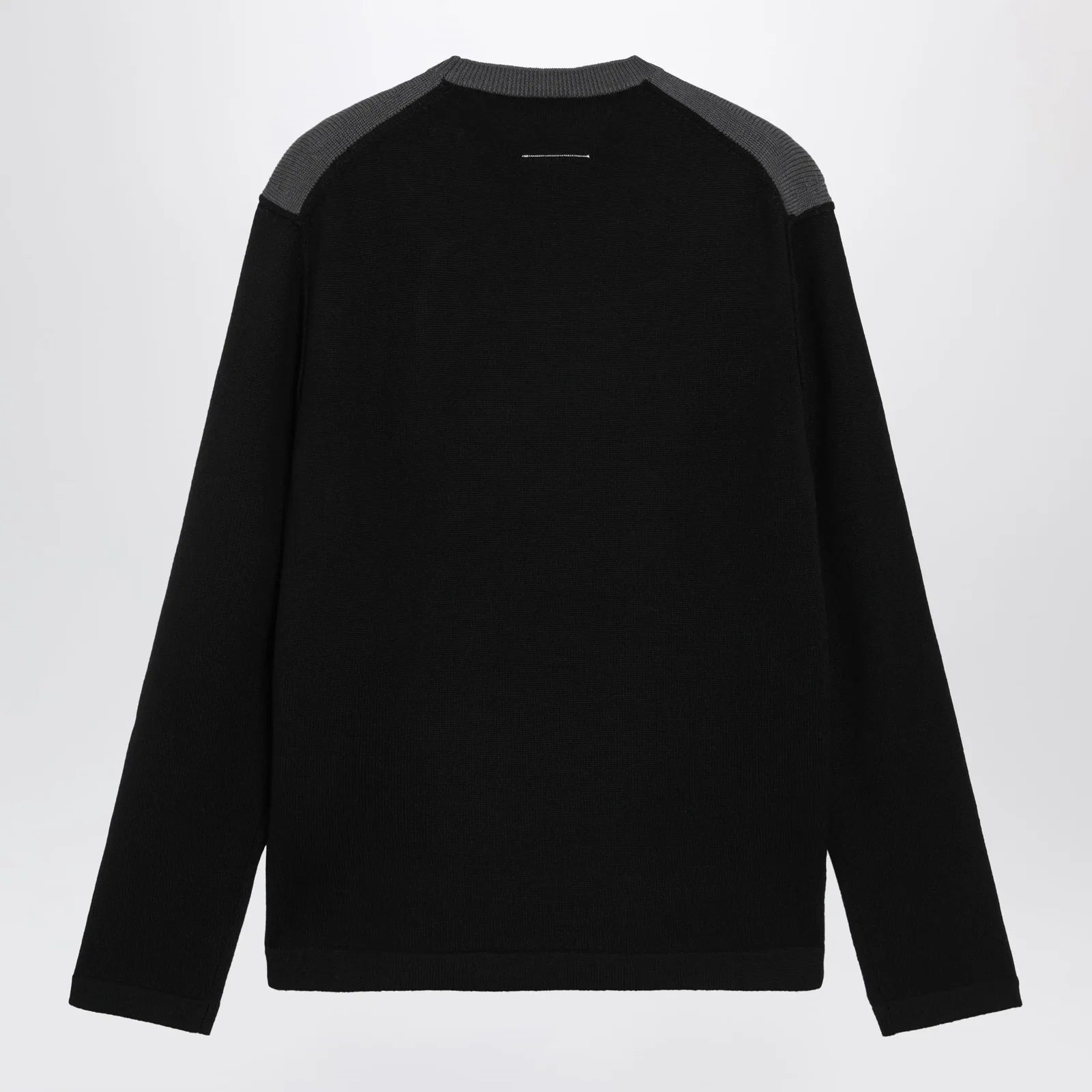 MM6 Maison Margiela Asymmetrical crewneck sweater in black and grey