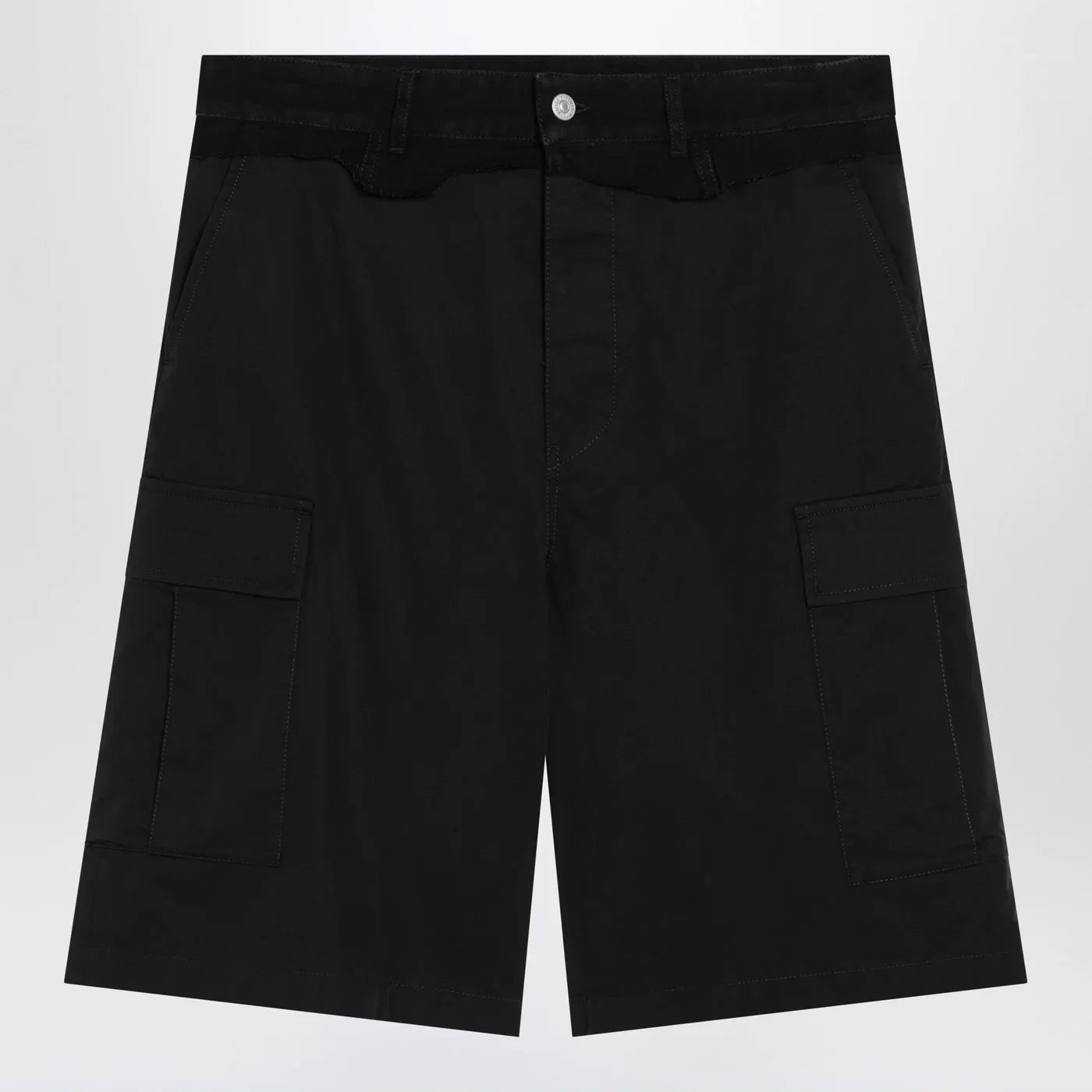 MM6 Maison Margiela Black wool-blend cargo bermuda shorts