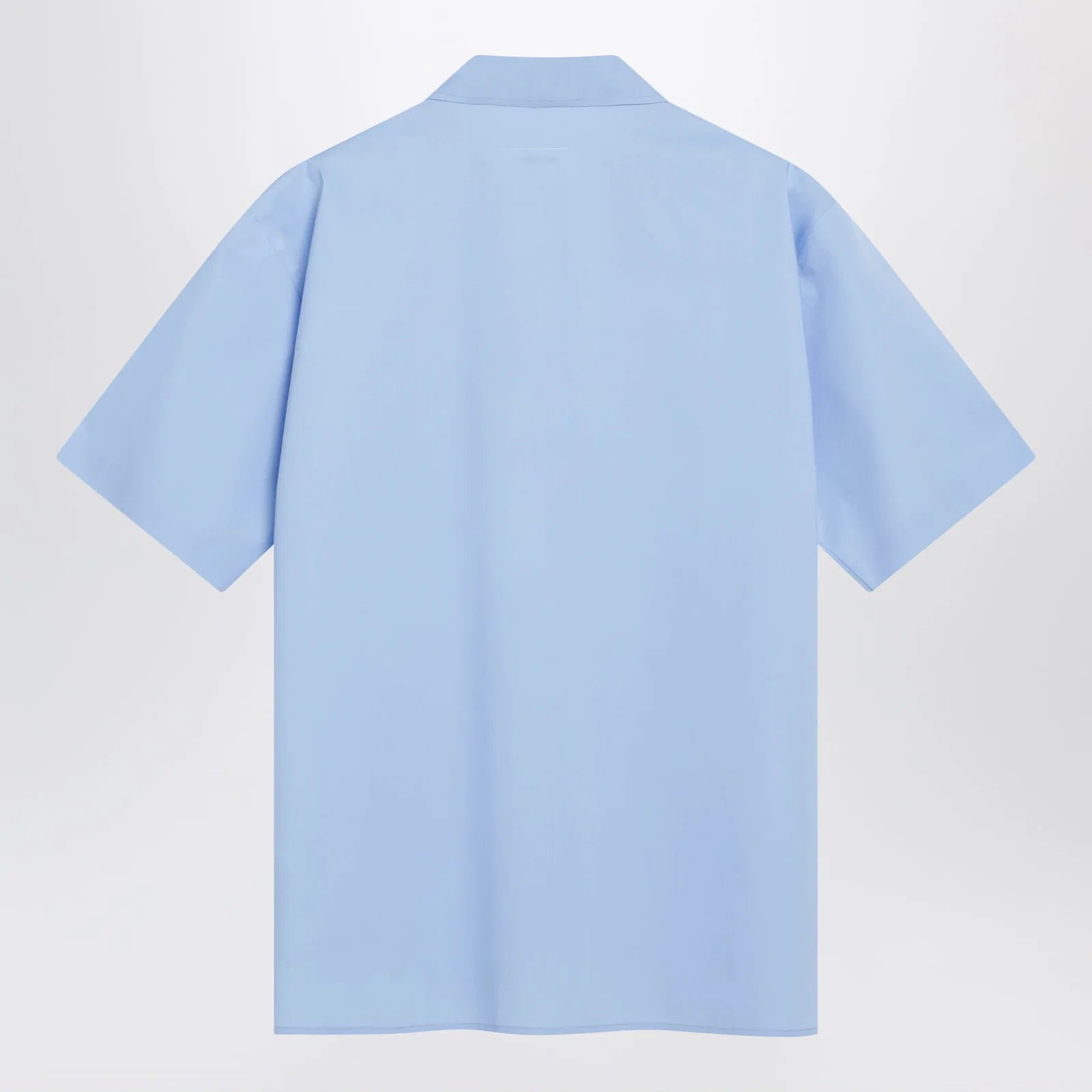 MM6 Maison Margiela Short-sleeve poplin shirt with reinforcements, light blue