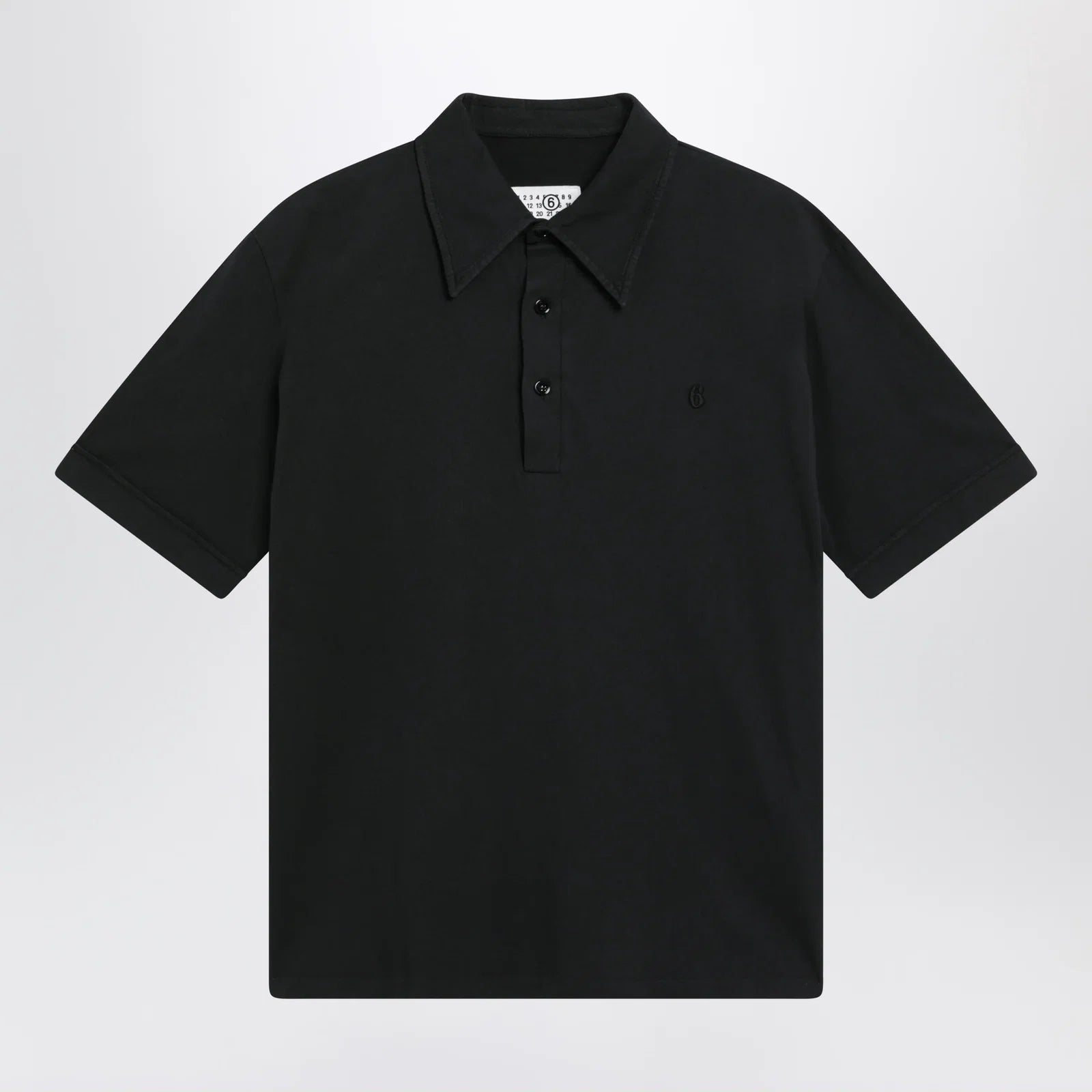 MM6 Maison Margiela Black cotton polo shirt