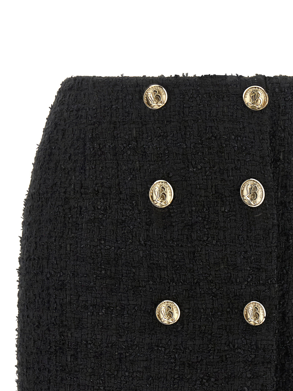 Balmain Embossed Button Detail Miniskirt