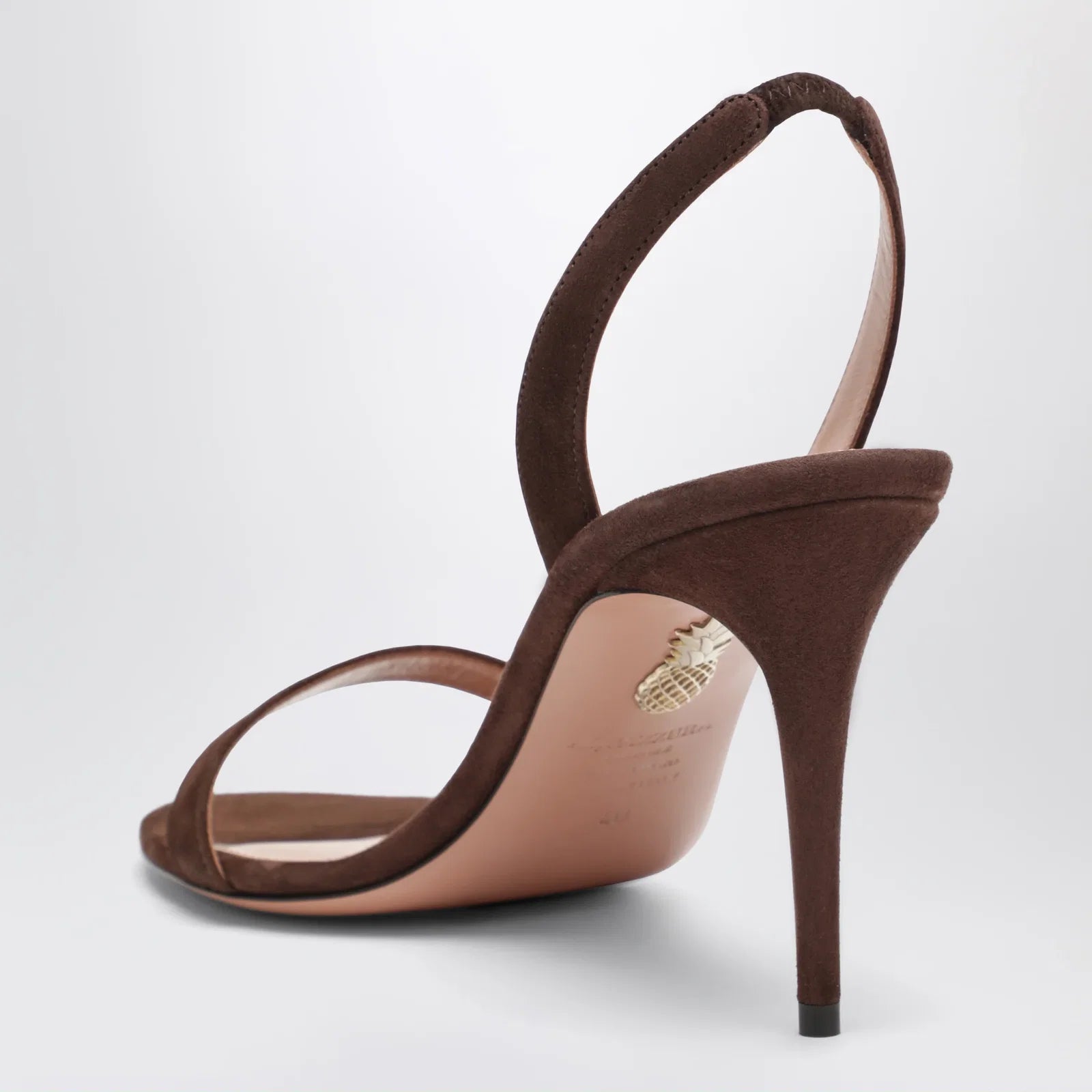 Aquazzura So Nude mid-heel sandals in Espresso