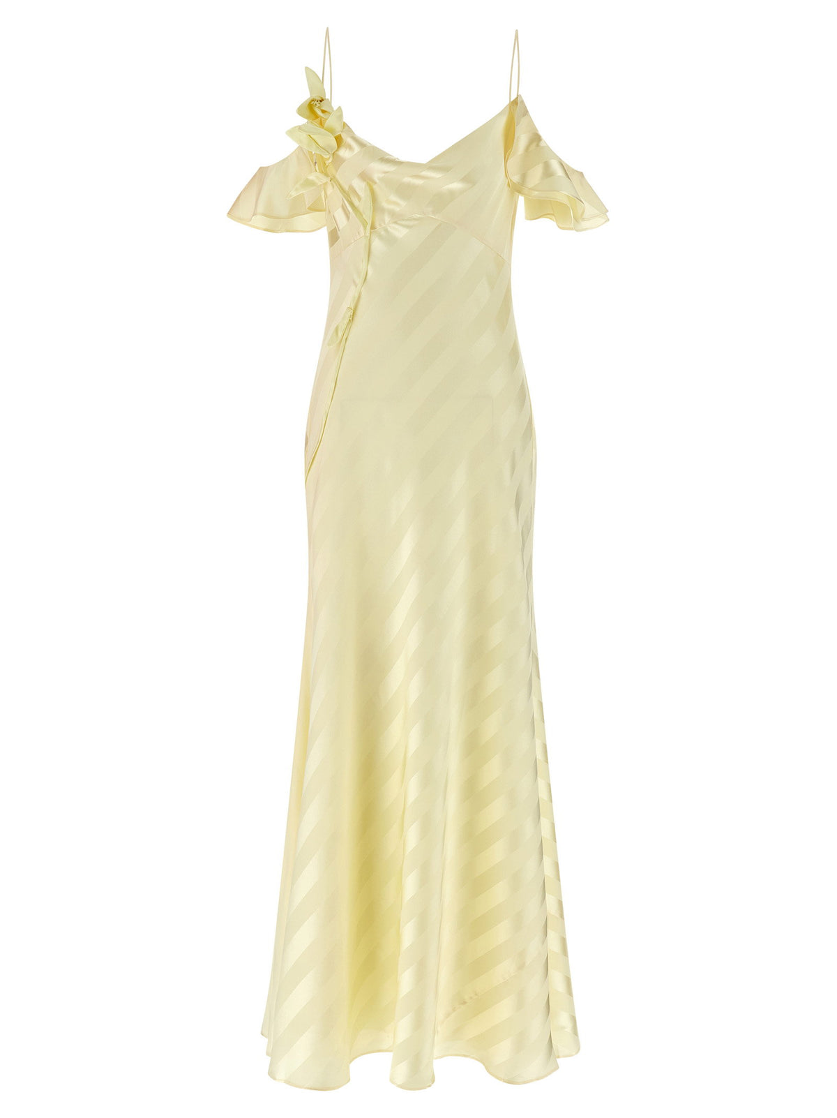 Self-Portrait Satin Striped Long Dress