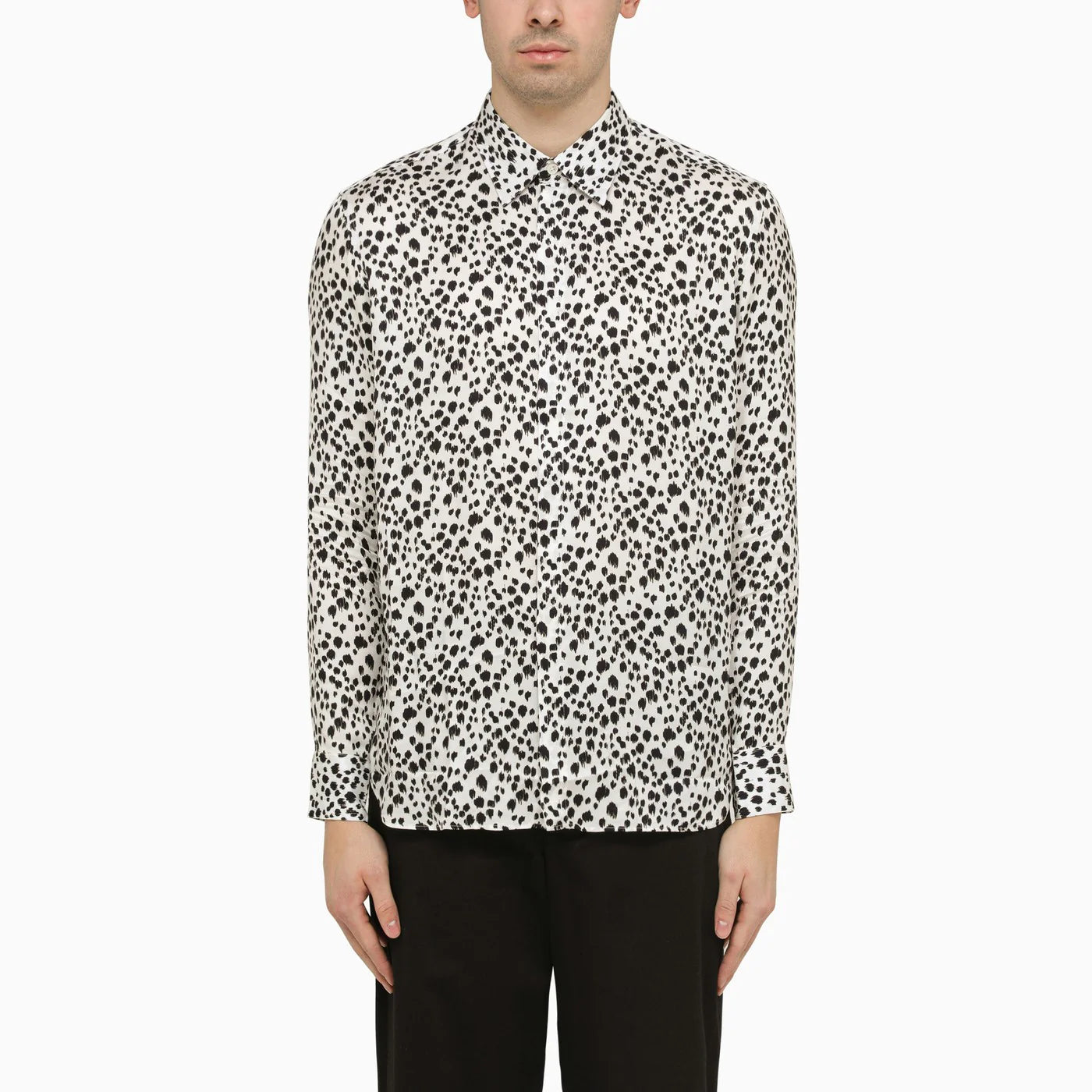 PT Torino White viscose striped shirt