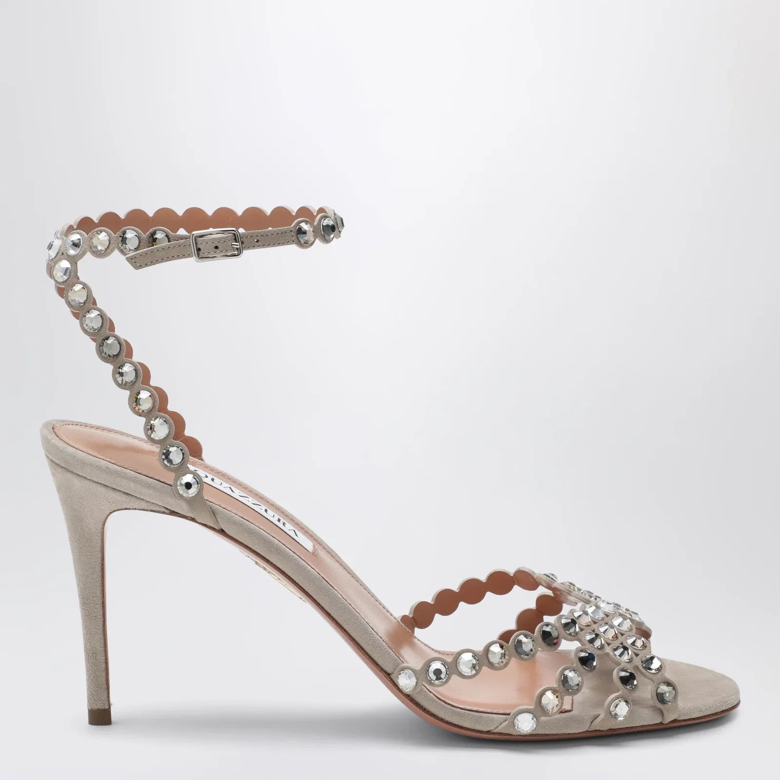 Aquazzura Tequila crystal-embellished suede sandals