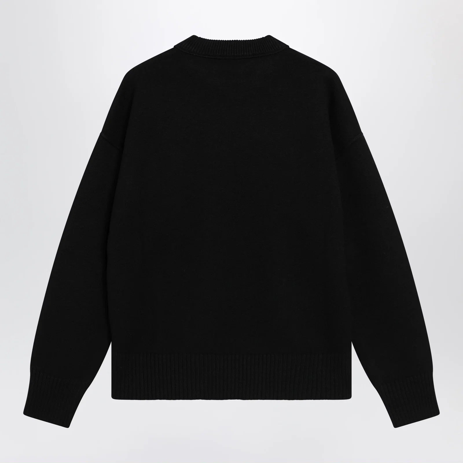 Ami Paris Black Ami de Coeur virgin wool sweater