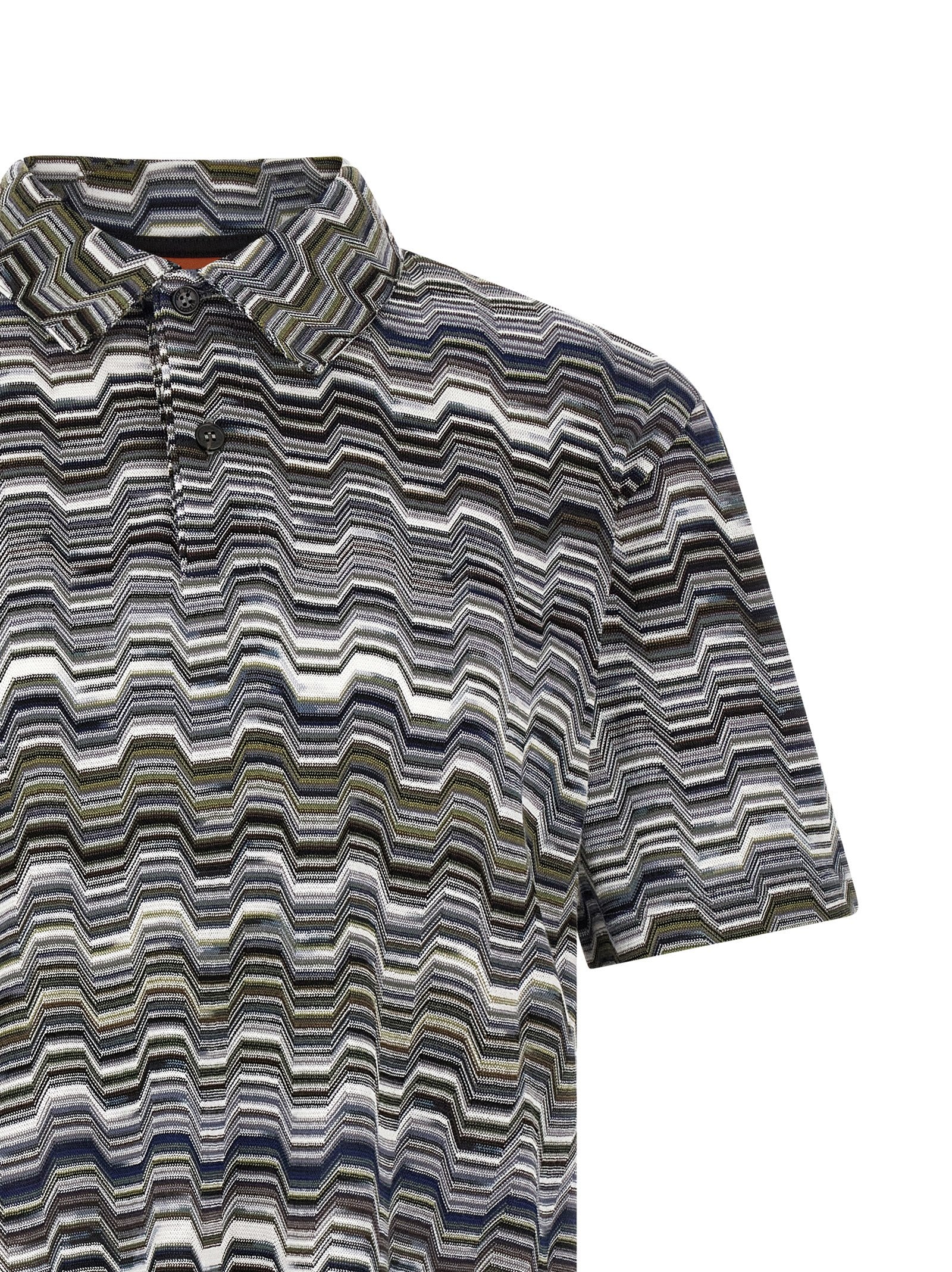 Missoni Irregular Zigzag Polo Shirt
