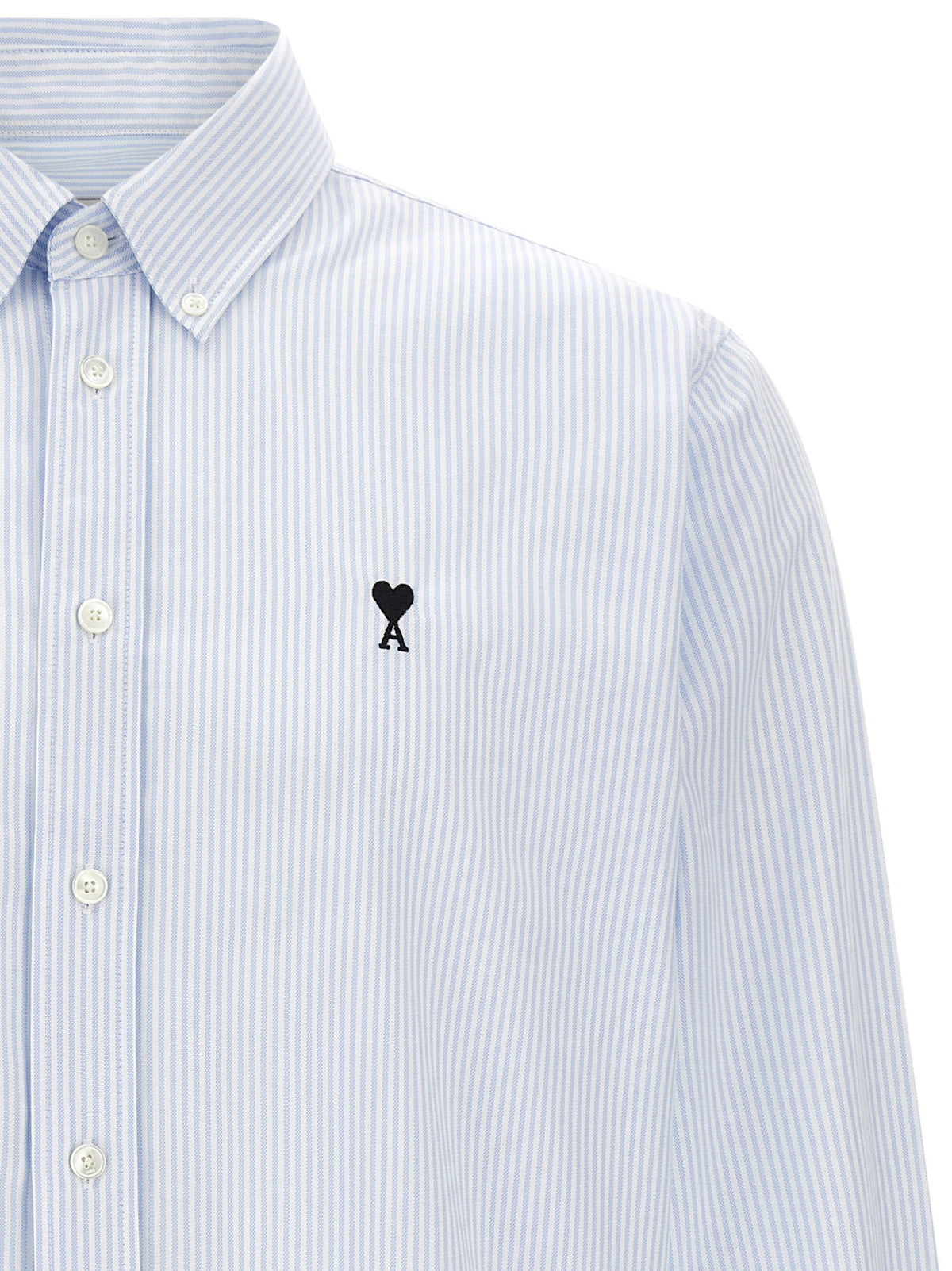 Ami Paris Ami De Coeur Blue Stripes Shirt