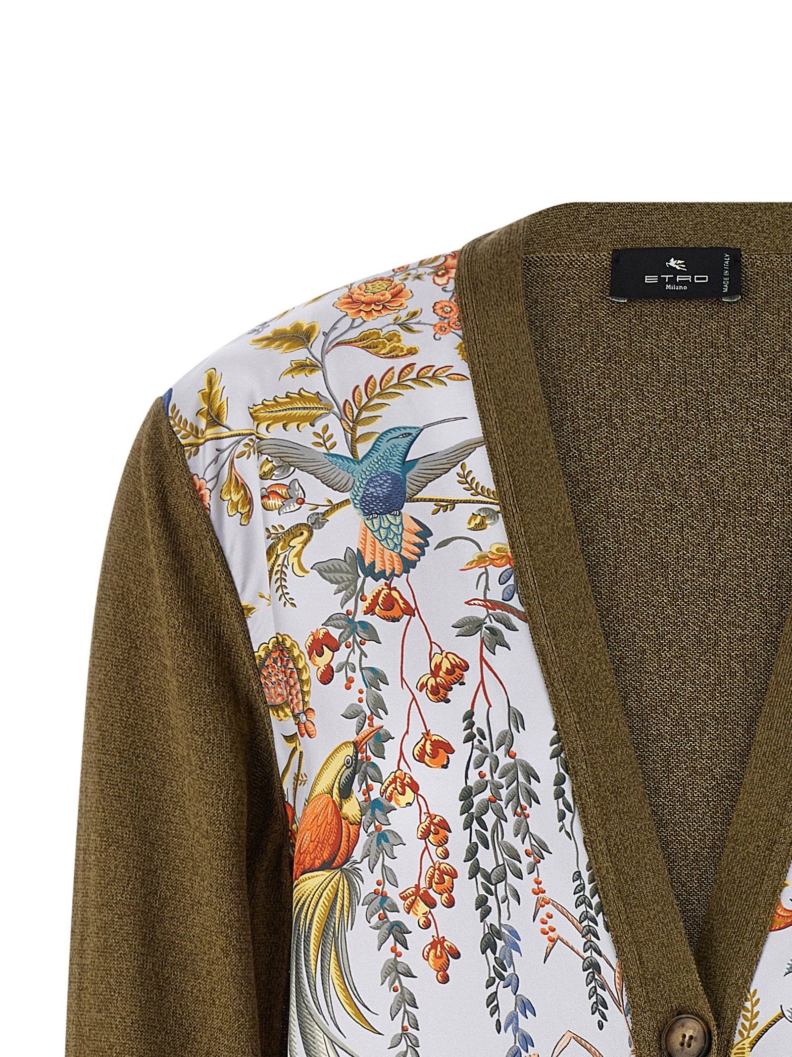 Etro Paisley Silk Insert Cardigan