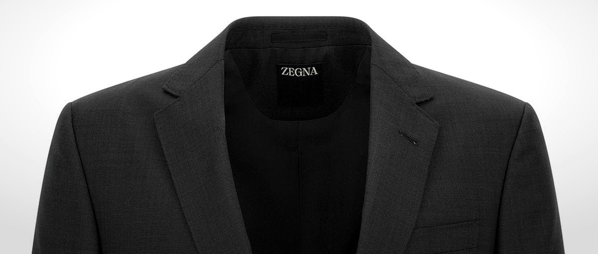 Zegna wool dress jacket, ZEGNA neck label detail