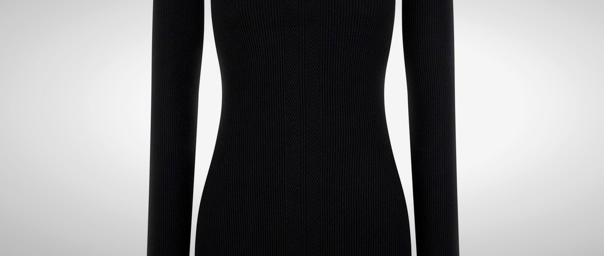 Elisabetta Franchi ribbed knit dress detail