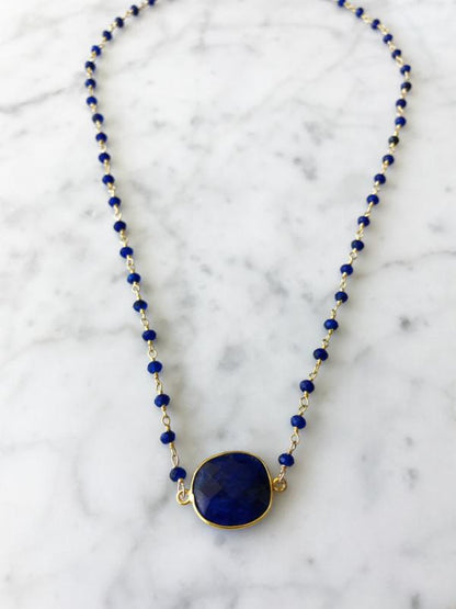 Mrs. Parker Endless Summer Sapphire Necklace in Gold