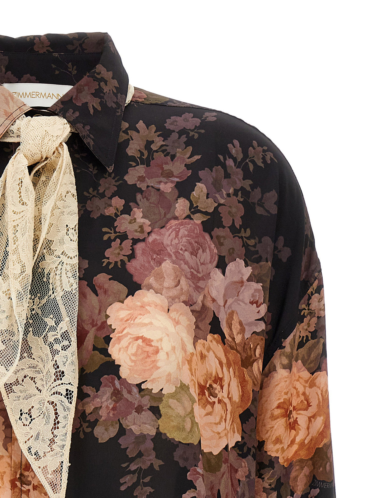 Zimmermann Illustration Lace Scarf Shirt