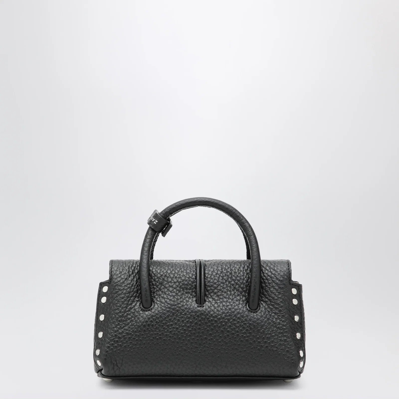 Zanellato Dotta Baby black grained leather bag