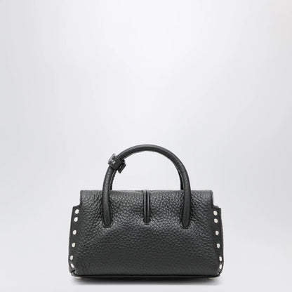 Zanellato Dotta Baby black grained leather bag