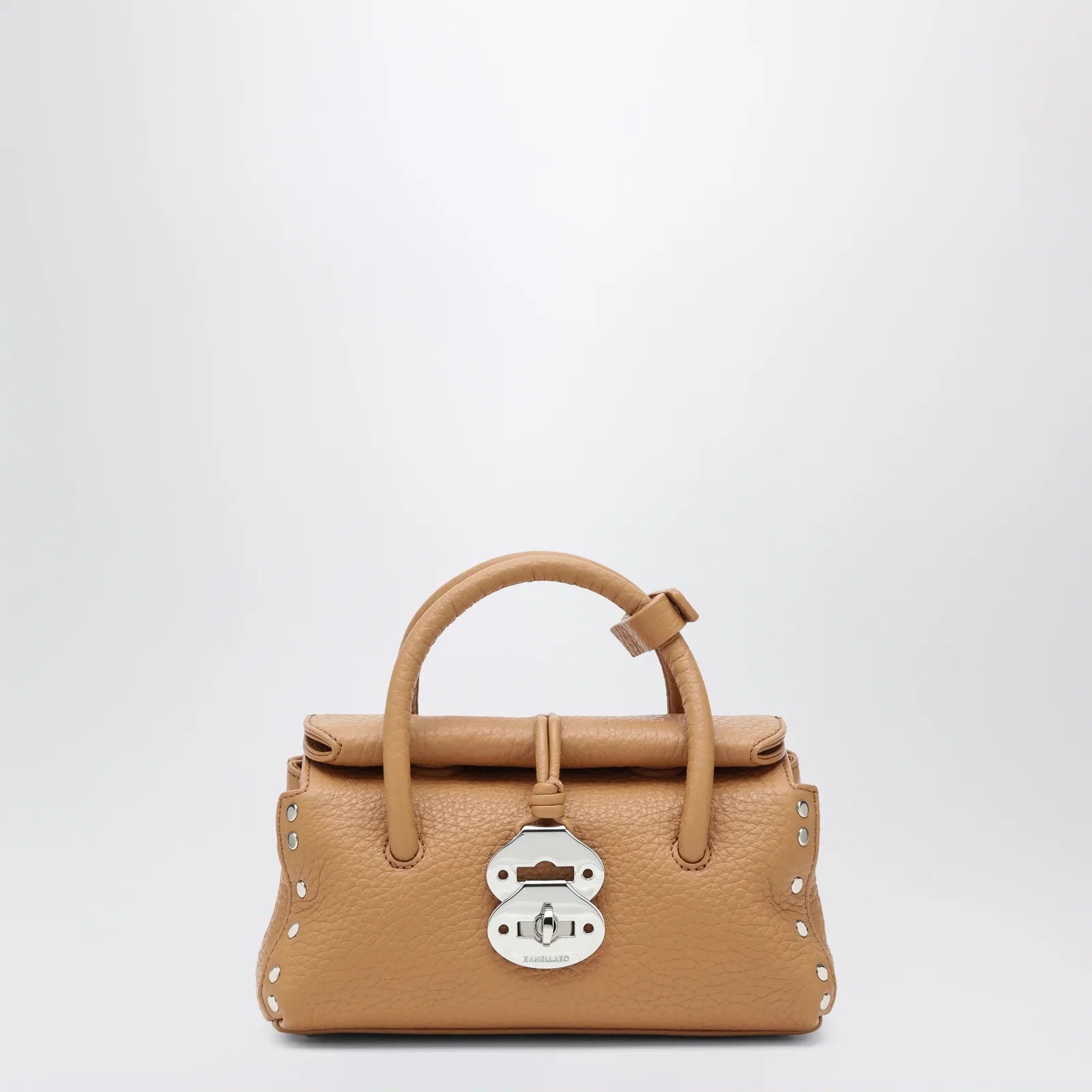 Zanellato Dotta Baby amaretto grained leather bag
