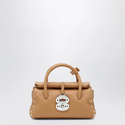 Zanellato Dotta Baby amaretto grained leather bag