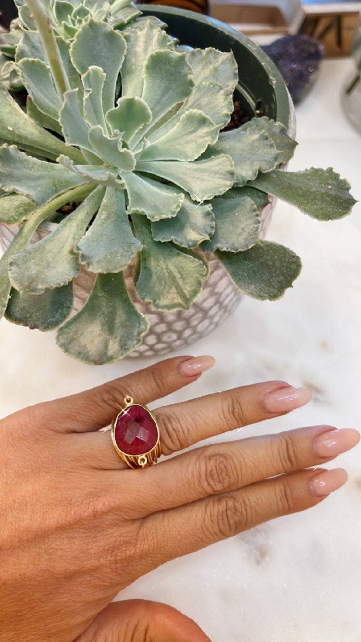 Torrey Ring with Ruby