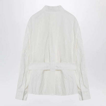 Ferragamo White belted shirt in cotton blend