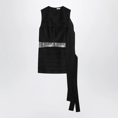 Ferragamo Black mini dress with lace