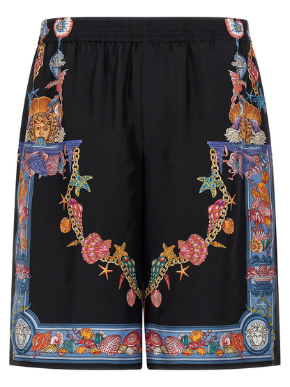 Versace Coral Theatre Print Bermuda Shorts