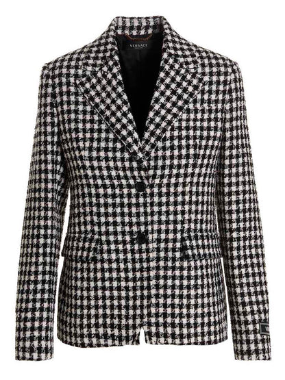 Versace Tweed Wool Blazer Jacket
