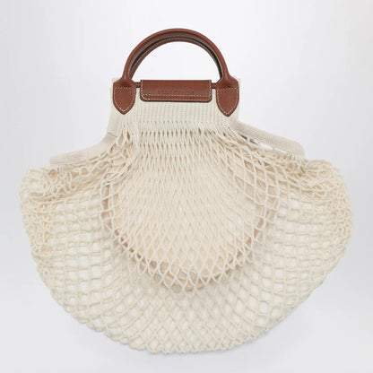 Longchamp Ecru La Pliage Filet small