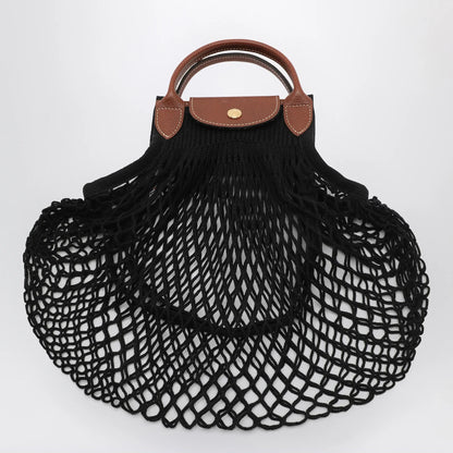 Longchamp Black La Pliage Filet small