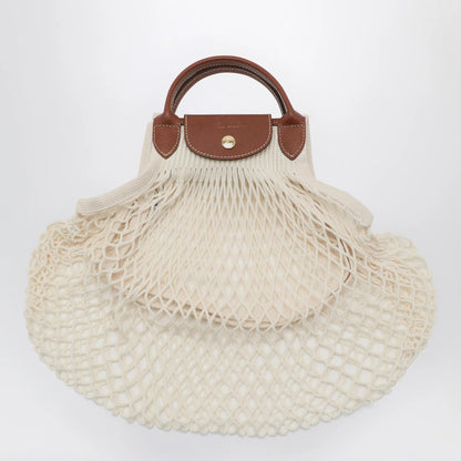 Longchamp Ecru La Pliage Filet small