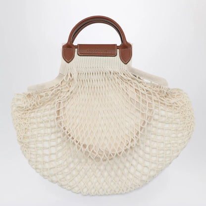 Longchamp Ecru La Pliage Filet small