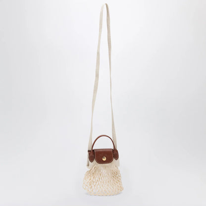 Longchamp Ecru Le Pliage Filet XS bag