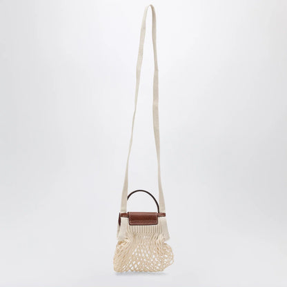 Longchamp Ecru Le Pliage Filet XS bag