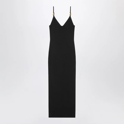 Versace Black knitted midi dress