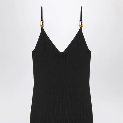 Versace Black knitted midi dress